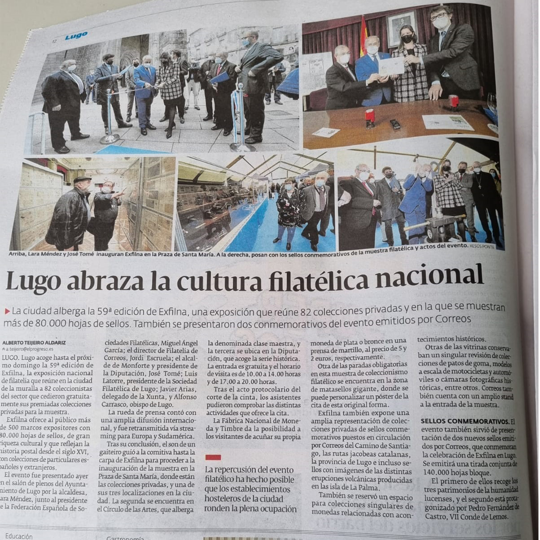 59º Exfilna, Lugo abraza la cultura filatélica nacional